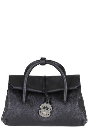 Zanellato Black Hammered Leather Shoulder Bag