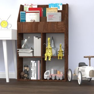 vidaXL Vidaxl - Revistero Ni&ntilde;os Madera Contrachapada Marr&oacute;n Roble 71x30x114 Cm