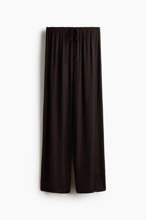 H&M Wide Drawstring Trousers in Dark Brown at Nordstrom, Size Xx-Small