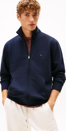 Tommy Hilfiger Sweatjacke TOMMY HILFIGER ESSENTIAL FLEECE STAND COLLAR, Herren, Gr. L, desert sky, Sweatware, Obermaterial: 60% Baumwolle, 40% Polyester, normal norm