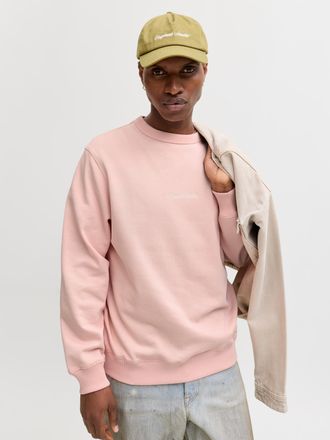 Jack & Jones Sweatshirt JACK & JONES JORNORREBRO EMB SWEAT CREW NOOS, Herren, Gr. XL, peach melba, angeraute Sweatware, Obermaterial: 89% Baumwolle, 11% Polyester,