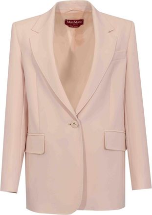Max Mara Mstbosco Single-Breasted Blazer In Pink Cady