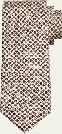 Cesare Attolini Mens Mini Medallion Silk Tie