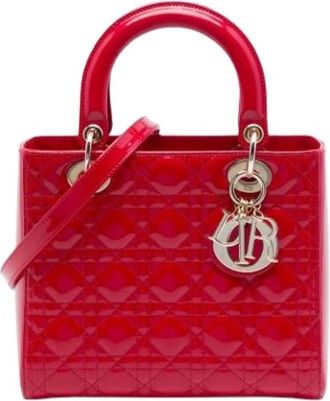 Dior Pre-owned Lady Dior Handbag - Dames - Vintage Handtas - Rood - ONE Size - Leer - Vintage