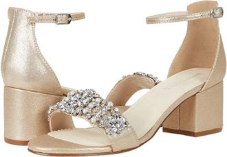 Touch Ups Womens Touch Ups Devon Sandals Champagne Ankle Strap Block Heel GAL911