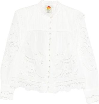 Farm Rio Lace Embroidered Top
