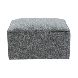 Miliboo Puf poggiapiedi in tessuto grigio melange KERRY