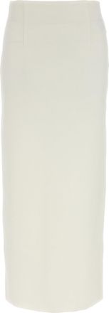 Auralee Double Face Knit Skirt Gonne Bianco-Donna