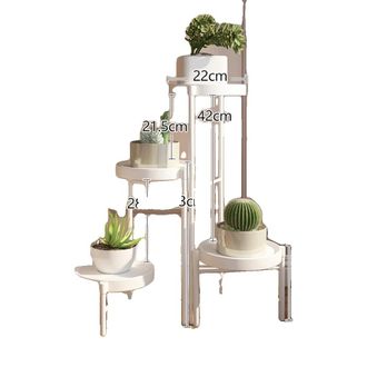 OEM Soporte Para Plantas, Dise&ntilde;o De Varios Niveles, F&aacute;cil Montaje, Blanco, 4 Macetas