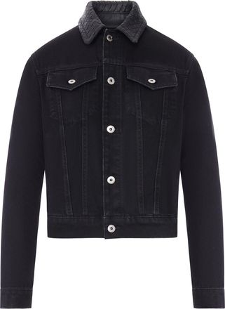 Bottega Veneta DENIM JACKET WITH BRAIDED LEATHER COLLAR - Bottega Veneta - Woman