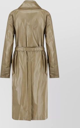 Christophe Lemaire long coat belted waist button high collar