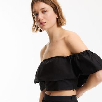 La Redoute Collections Korte strapless top met ruches
