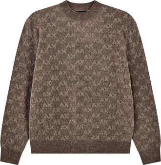A|X Armani Exchange Gebreide trui met ronde hals - Heren - Truien - Bruin - Maat: S