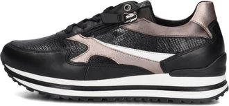 Gabor Zwarte Lage Sneakers Stijlvol Model - Dames - Sneakers - Zwart - 38 1/2 EU - Leer - Schoenen