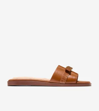 Cole Haan Womens Go-To Emalia Slide Bow Sandals - Brown Size 10.5