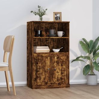 Berkfield Home Highboard Smoked Oak 60x35.5x103.5 cm Engineered Wood in Brown
