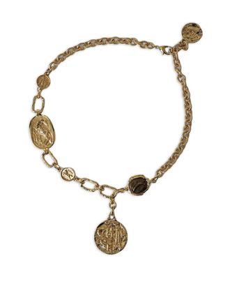 Chlo&eacute; coin-pendant chain necklace - Oro