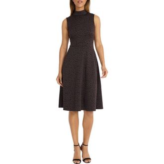 Maggy London Panthera Jacquard Fit & Flare Dress in Dark Brown/Black at Nordstrom Rack, Size 6
