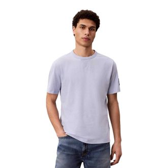 Calvin Klein Heren Badge Crew Neck Regular T-Shirt (Blue Jean)