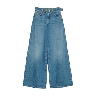 Twinset Wide Jeans, female, Blue, Size: W26 Denim Wide Leg Jeans