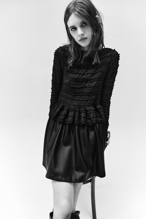 H&M Smocked Top in Black at Nordstrom, Size X-Small