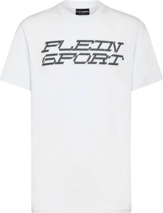 Plein Sport Tops, Heren, Wit, 3Xl, Katoen, T-shirt Ronde Hals Tijger