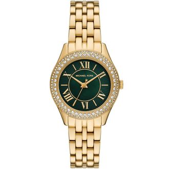 Michael Kors MK4870 Harlowe 33mm Groene Wijzerplaat Dameshorloge - Gouden Roestvrij Staal