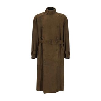 Giorgio Armani Double-Breasted Coat - Heren - Mantel - Bruin - M - Jassen