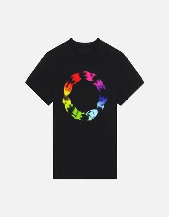 Givenchy Mens Givenchy Rainbow Circle Logo Oversized T-Shirt in Black - Size: 40