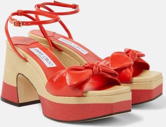 Jimmy Choo London Ricia 95 leather platform sandals