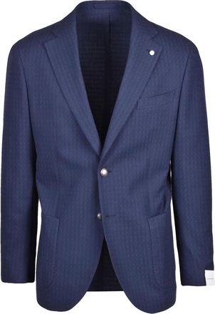 Lubiam Cotton Rounded Blazer - Navy Blue