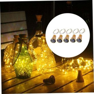 OEM Guirnalda De Luces Solares Para Botellas Con Tap&oacute;n De Corcho, 5 Piezas De 1 M, 10 Led (luz C&aacute;lida) - Crezuo