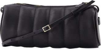 Manu Atelier Padded Cylinder Bag in Black Leather