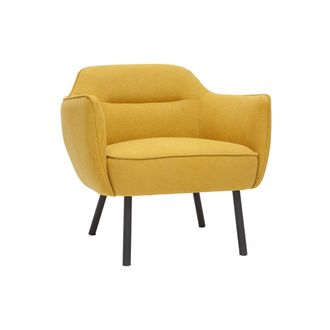 Miliboo Sill&oacute;n En Tejido Efecto Terciopelo Amarillo Mostaza Laurens