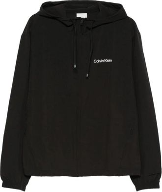 Calvin Klein Zip-up Hooded Jacket - Heren - Vesten met rits - Zwart - S - Polyester - Hoodies & sweatvesten
