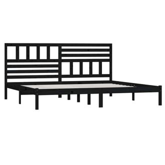 Berkfield Home Beautiful Bed Frame Black Solid Wood Pine 200x200 cm