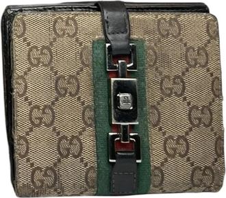 Gucci Pre-owned Cotton Wallet - Dames - Vintage Accessoires - Beige - ONE Size - Katoen - Vintage