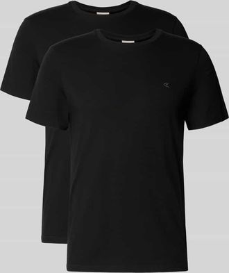 Calvin Klein T-Shirt mit Label-Stitching in Black, Größe XXL