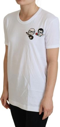 Dolce & Gabbana Womens White dgfamily Crewneck Cotton T-Shirt