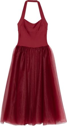 Atu Body Couture Midi-jurk met halternek en tulen rok - Rood