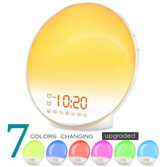 OEM Simula El Amanecer Y El Atardecer Para Despertarte, Tiene Una Luz Nocturna Junto A La Cama Para Acompa&ntilde;arte Mientras Duermes Y Un Colorido Despertador