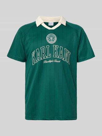 Karl Kani Regular Fit T-Shirt mit Umlegekragen in Dunkelgruen, Gr&ouml;&szlig;e XXL