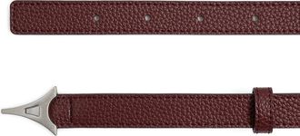 Mani&egrave;re De Voir Leonie Eiffel Slim Leather Belt in Red at Nordstrom, Size X-Small