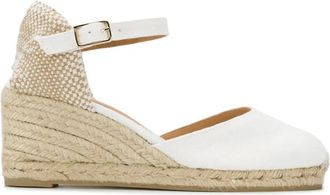 Castaner Sandali Carol con zeppa - Bianco