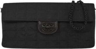 Chanel Pre-owned Clutches, female, Black, Size: ONE SIZE Pre-owned Nylon Clutch
