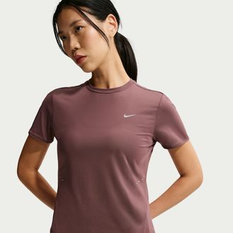Nike Womens Swift Dri-FIT Short-Sleeve Running Top in Purple | HM9698-502