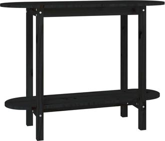 vidaXL Console Table Black 110x40x80 cm Solid Wood Pine Vidaxl