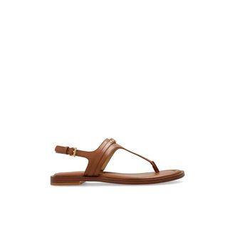 Michael Kors Flat Sandals, female, Brown, Size: 9 1/2 US Mandy T-Strap Sandal