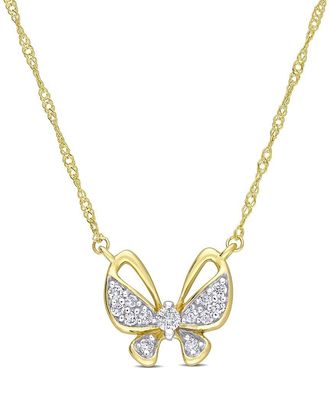 Rina Limor 10K 0.12 Ct. Tw. Diamond Butterfly Pendant