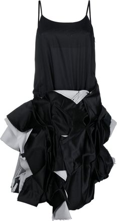 Comme Des Garçons deconstructed tailored midi dress - women - Polyester/Cupro - M - Black